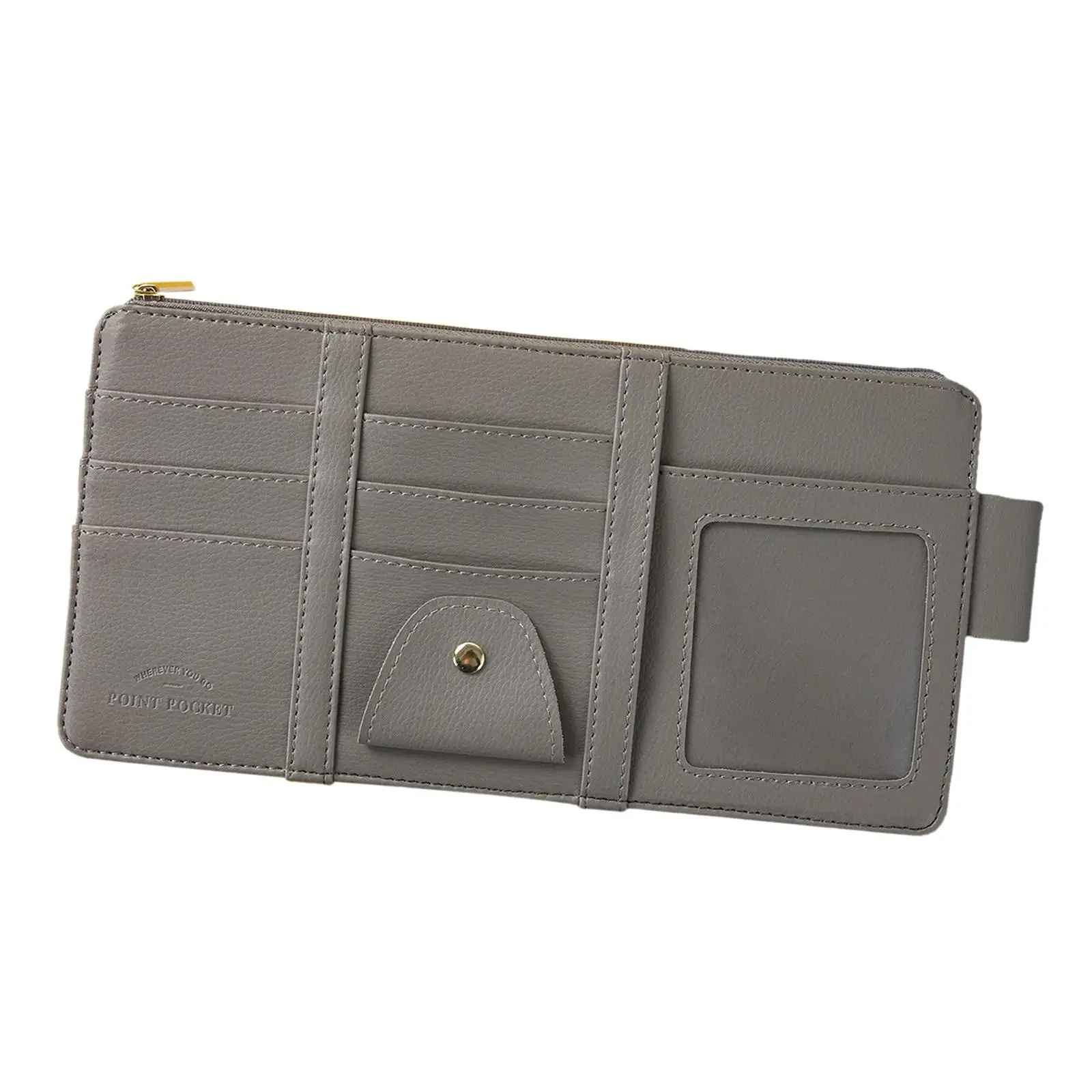 Car Sun Visor Organizer PU Leather Universal Multi Pocket Auto Interior Accessories Visor Storage Bag for Glasses Document