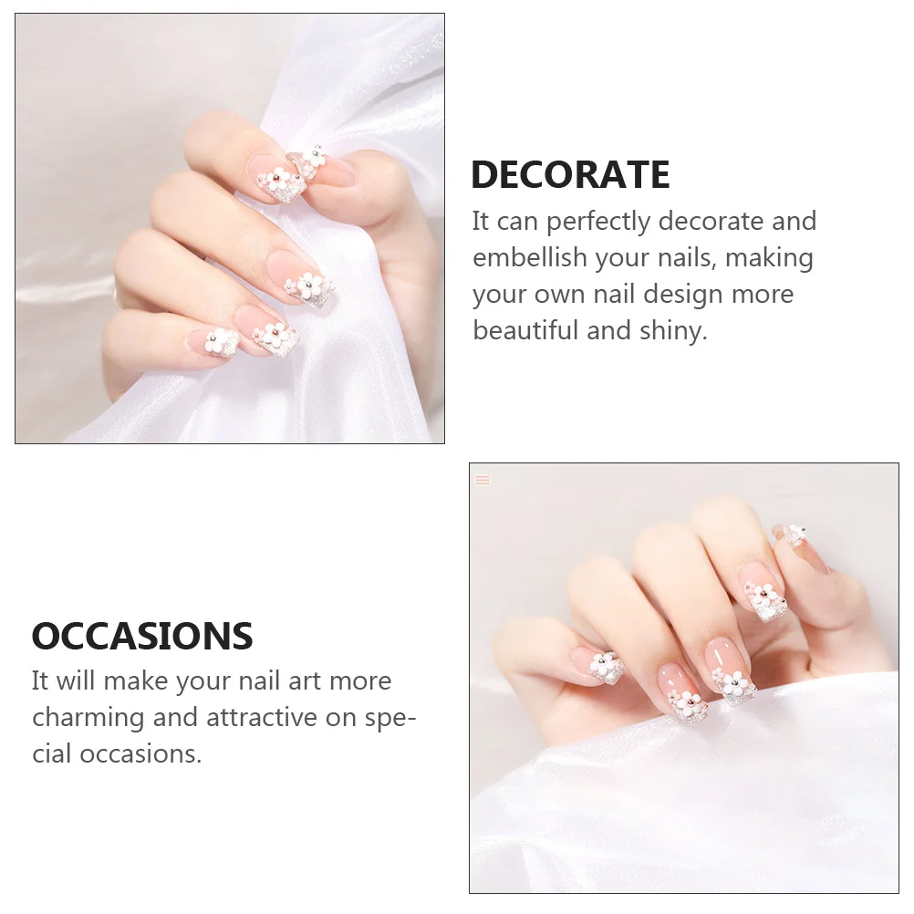 

3pcs Resin Flower Decorations 3 Boxes Mini Diy Ornaments For Manicure Art Jewelry 3D Nail Charm Nail Art Supply Decor