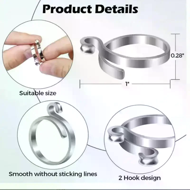 2Pcs Adjustable Knitting Crochet Loop Ring, Yarn Guide Finger Holder Thimble Sewing Tool