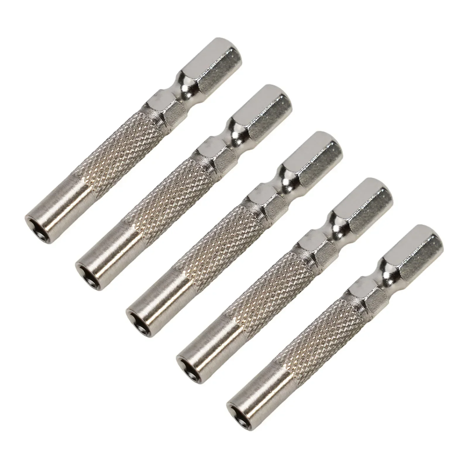 

Silver 6.35mm 1/4" Insert Bit Adapter 5PCS Hex 6.35mm Insert Bit Adapter Socket Holder To 4mm Electric Screwdriver