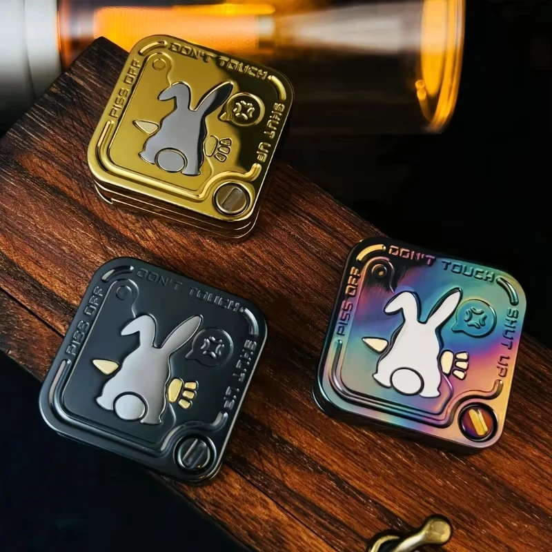 أرنب ضبط الشوكة ثلاث طبقات المغناطيسي الجانب دفع المنزلق تململ سبينر المعادن الضغط الإصبع EDC لعبة #6