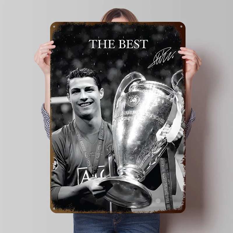 Champions League Trophy Tinplate Poster Customized Wall Art Vintage Metal Signs Retro Tin Plaque for Living Room Decoration Home