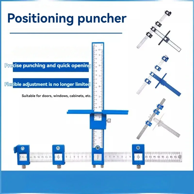 Woodworking handle positioner, auxiliary tool cabinet door puncher, woodworking handle drilling positioner - view 2