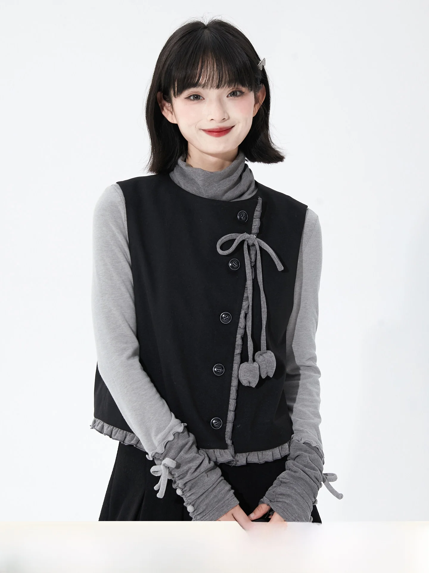 

Женский вязаный жилет контрастных цветов с оригинальным дизайном, повседневная зимняя одежда