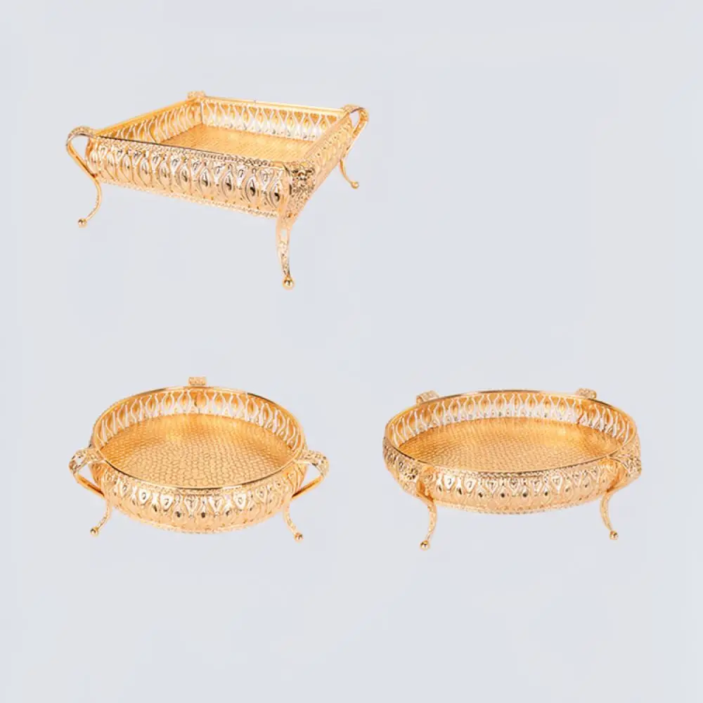 Modern Metal Fruit Basket Nordic Style Tabletop Organizer For Home Living Room Decorative Snack Serving Tray