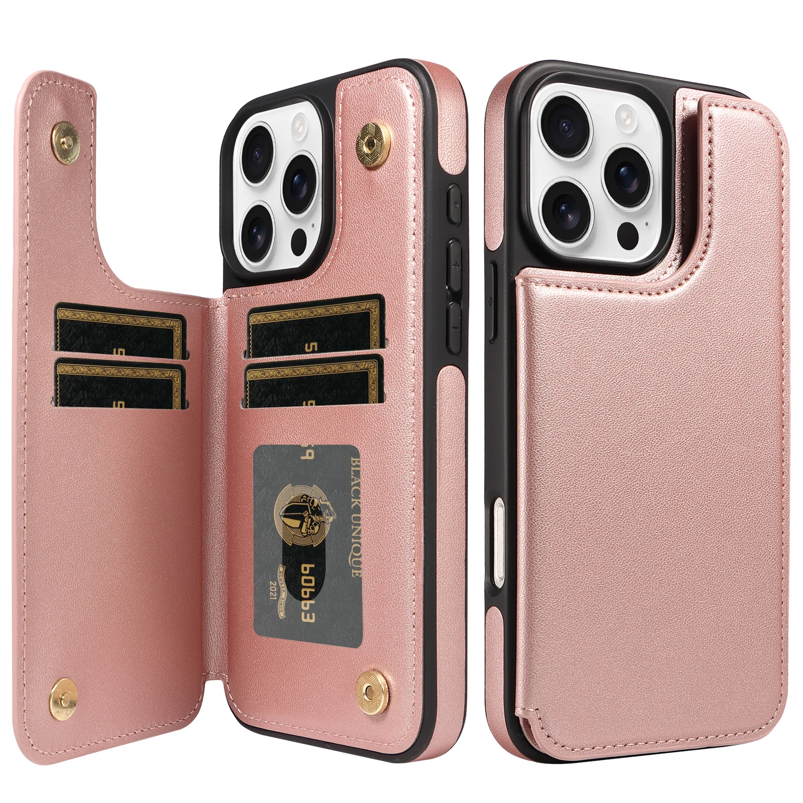 Flip-Wallet-Handyhülle für iPhone 18 Pro Max 17 16 Pro 15 Plus 14 13 12 11 RFID-Schutz mit Kartenfach Luxus-Schutzhülle – Detail 7