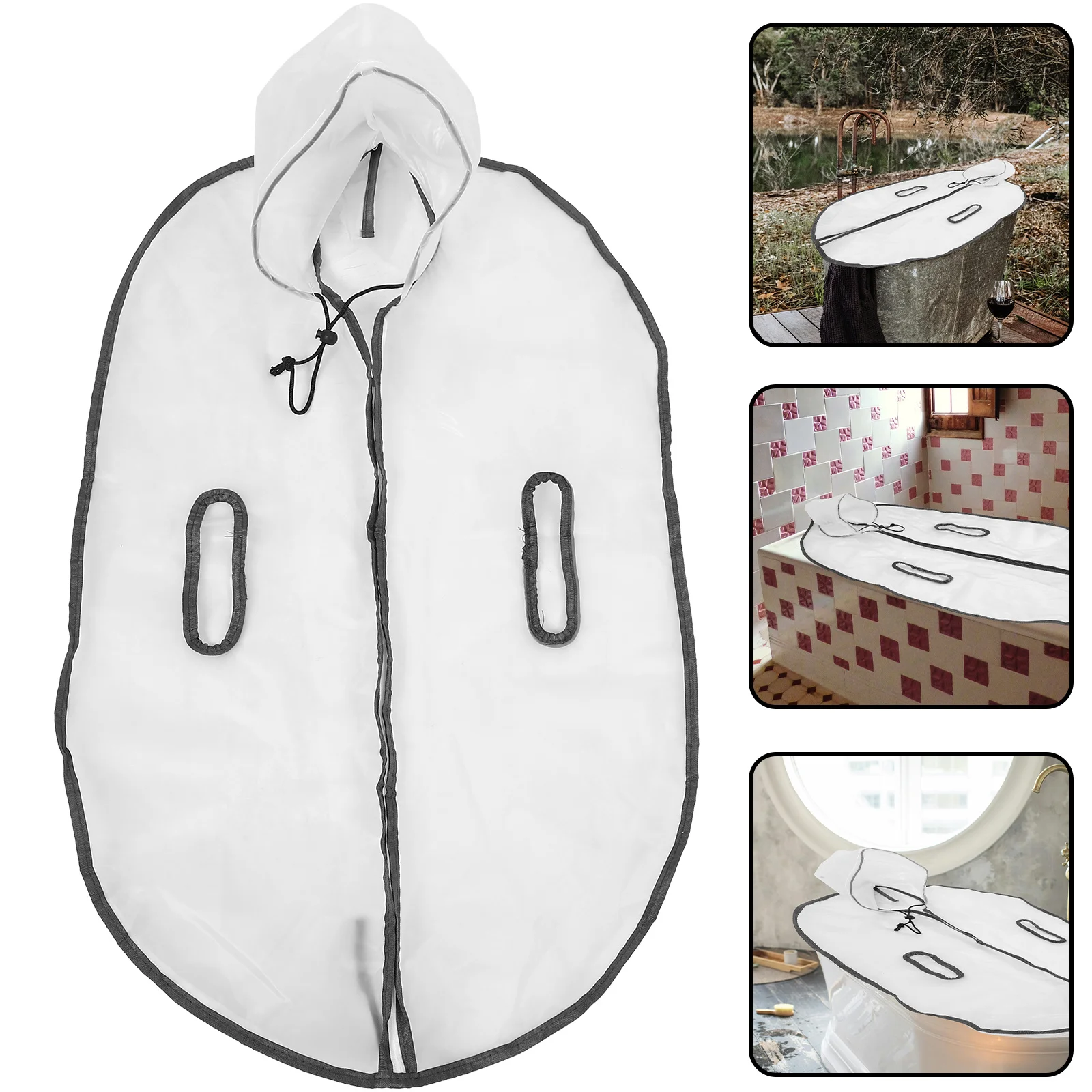 

Folding Bathtub Insulated Lid Replacement for Portable Soaking Tub Plastic Bath Bucket Cover Thermal Foldable Spa Basin