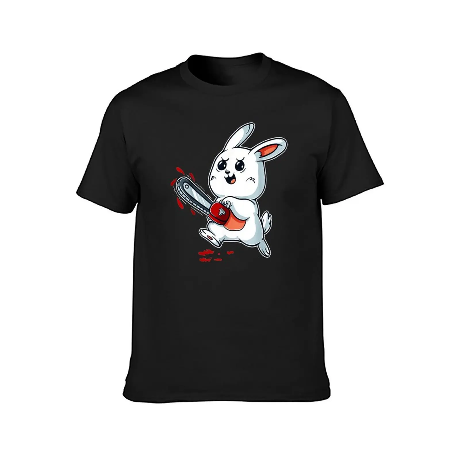 Evil Bunny Kawaii Cute Easter Rabbit Halloween T-Shirt kawaii clothes blacks heavyweights plus size tops T-shirts for men cotton