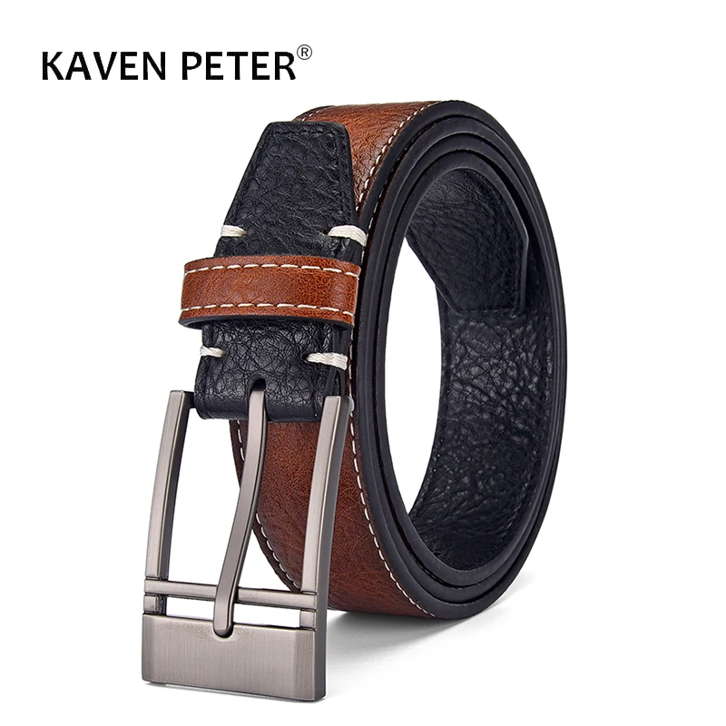 

Man Fashion Pu Leather Belts For Men Pin Buckle Luxury Designer Famous Brand Male Waist Belt for Jeans High Quality