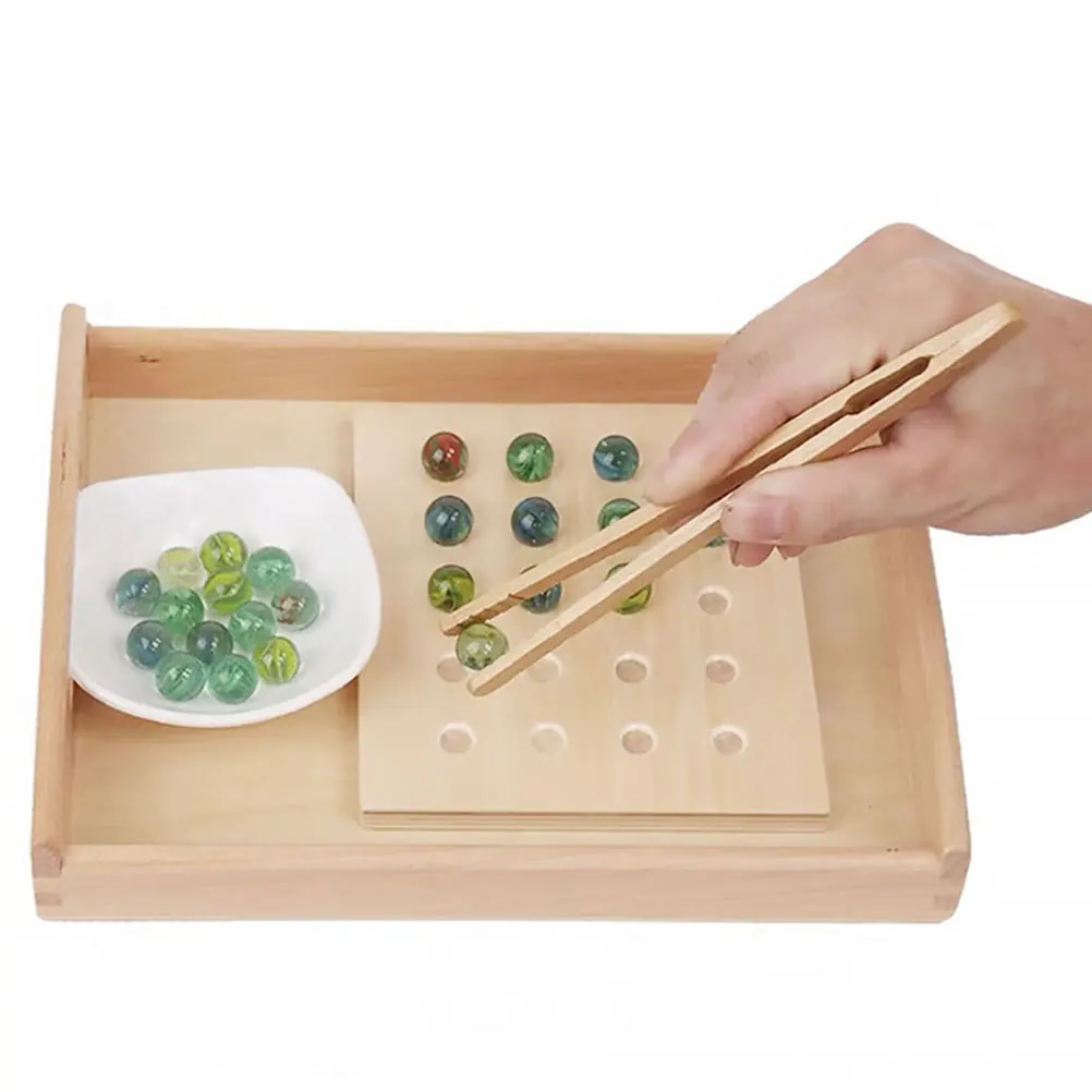 2Pcs Holz Pinzette Kinder Feinmotorik Montessori Klassenzimmer Bildungs Kleine Clips Frühen Lernen Entwicklung Werkzeuge