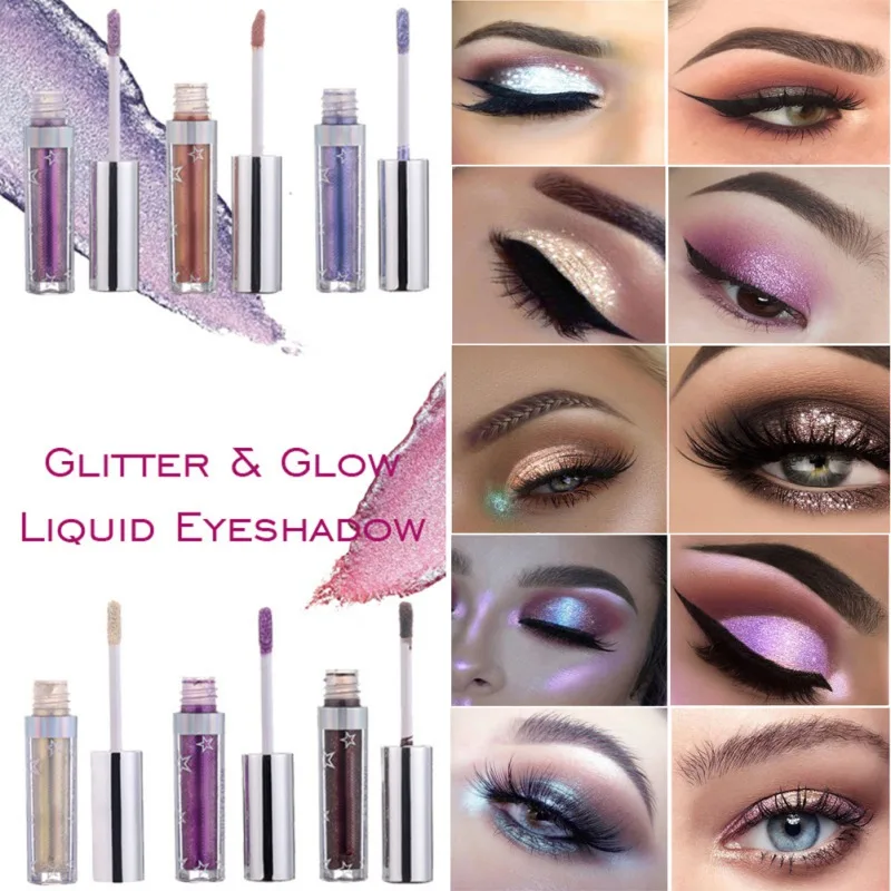 12 Colors Eye shadow Luminous Liquid Eye Shadow Stick Diamond Glitter Waterproof Shining Shimmer Eyeshadow Pen Pigments