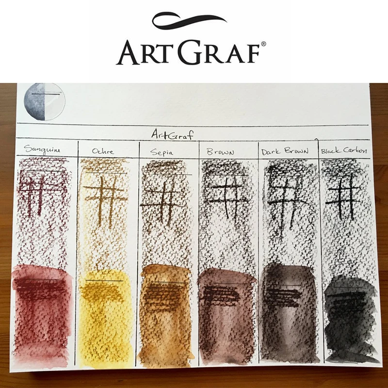 Viarco ArtGraf Water-soluble Square Pigment Graphite Large Block Earth Color Erasable Watercolor Paint Sketch Art Supplies