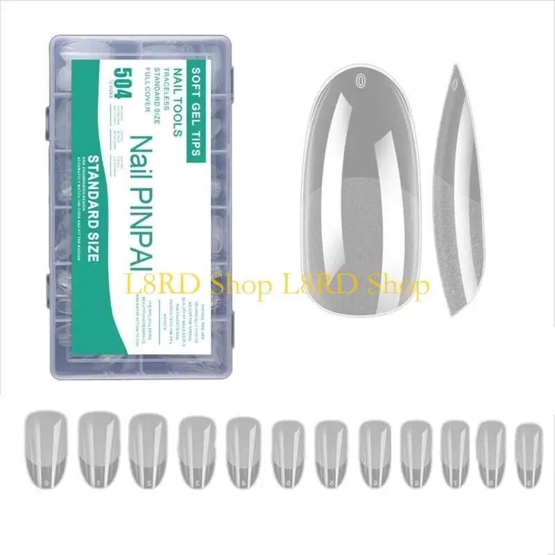 

L8RD Almond/Coffin Tip Full Cover Tip Press On Artificial Fake