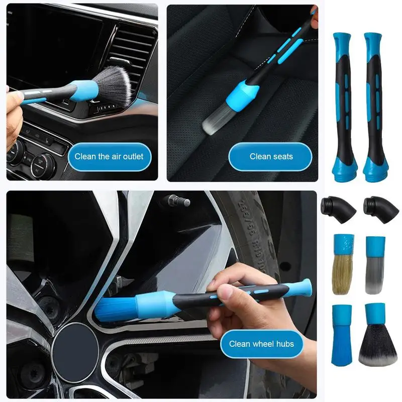 Car Wash Brush Detail Small Automotive Interior Cleaning Tools Air Conditioner Air Outlet Cleaning Brushes for Car Interior