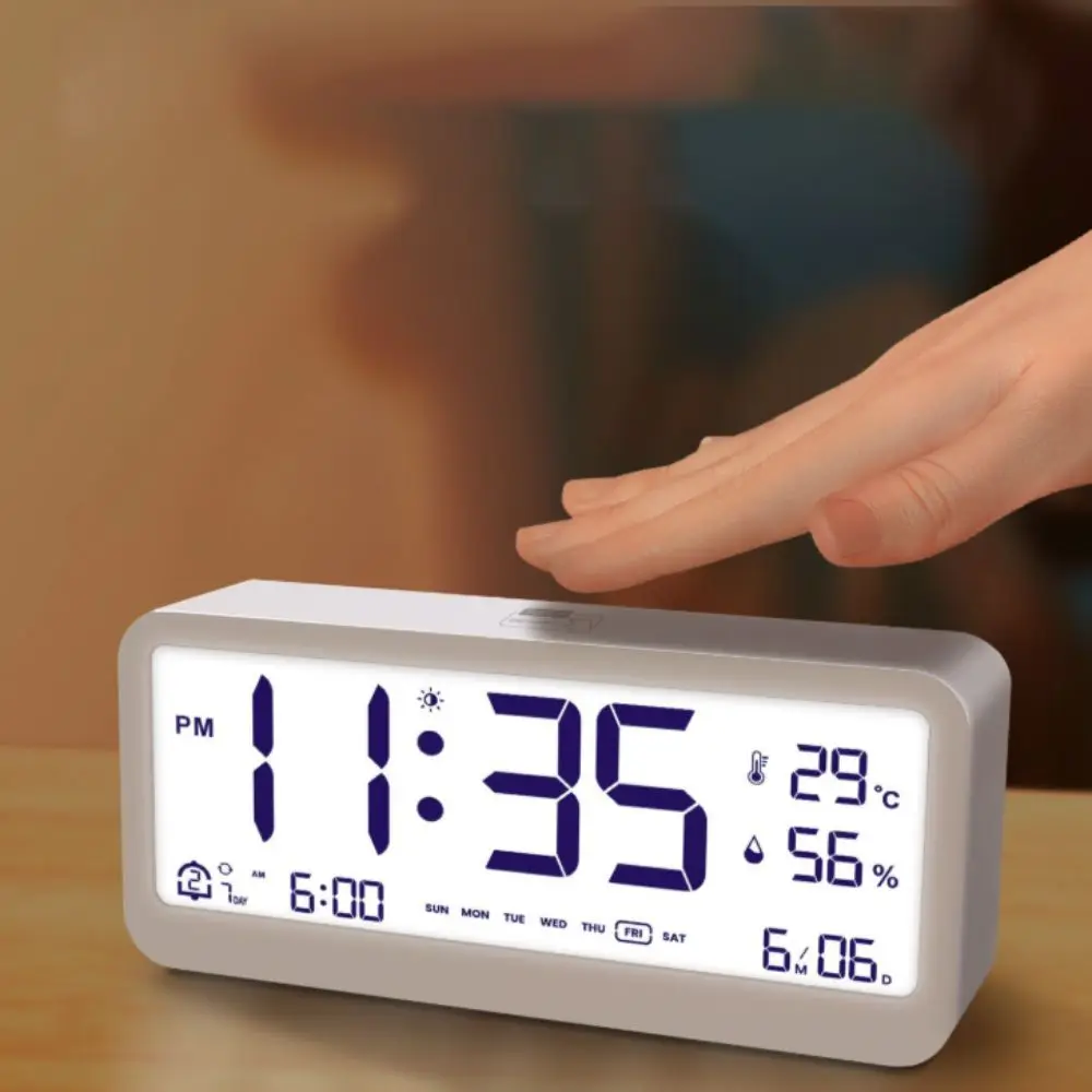 Intelligent Electronic Digital Alarm Clock Brightness Adjustable LED Large Screen Temperature and Humidity Smart Clock