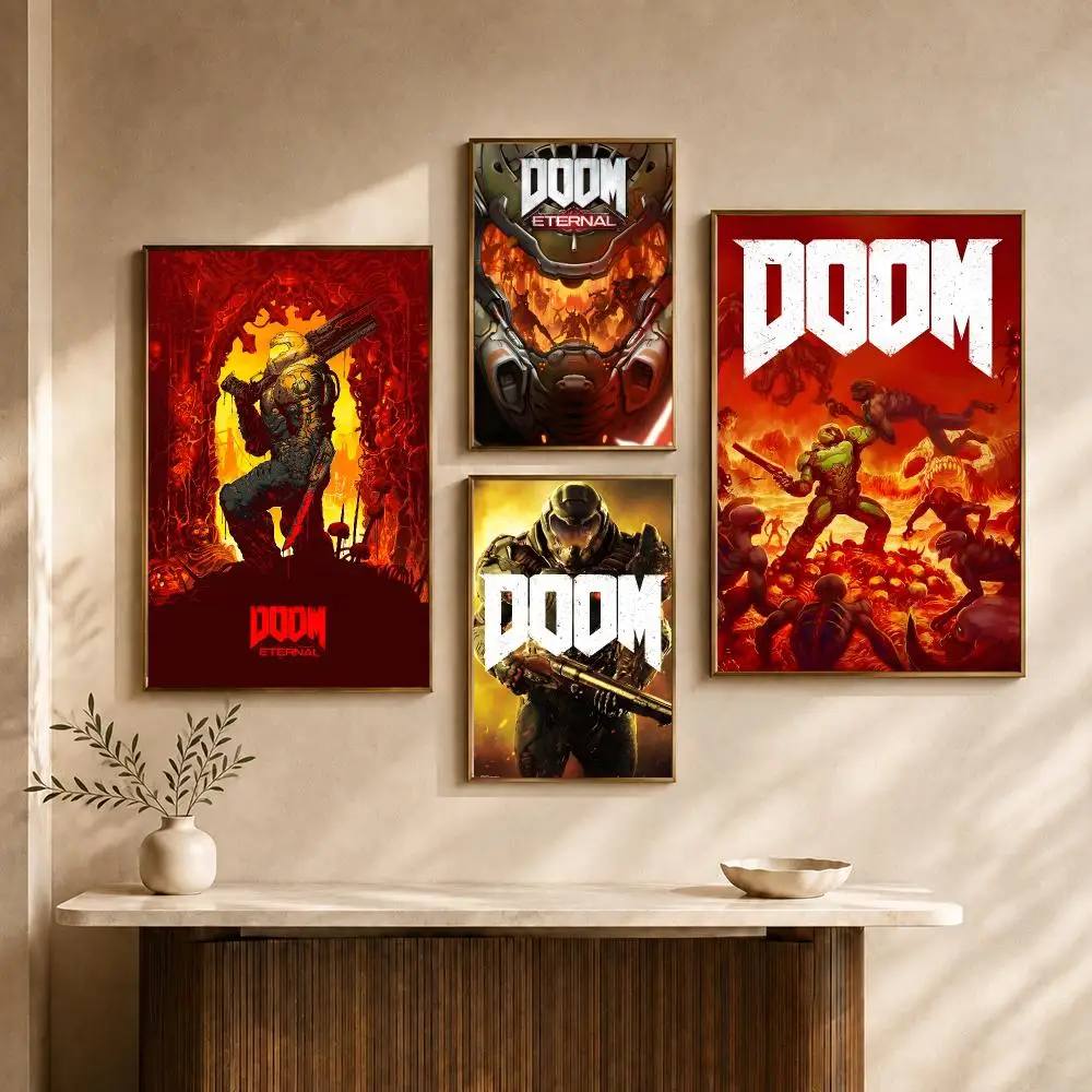 Game DOOM The Dark Ages Revelations Slayer Action Poster PP Decorative Poster Print Apartment Dorm Office Cafe Gift