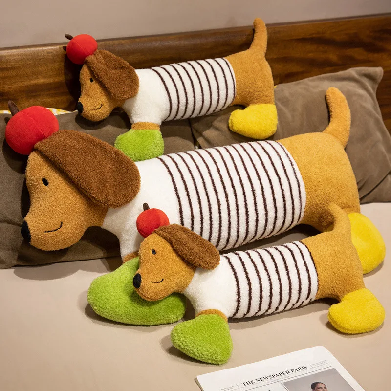 

Long Cartoon Apple Dachshund Plush Pillow Cozy Soft Animal Long Throw Pillow Bedhead Pillow Kawaii Room Decor Cute Festival Gift