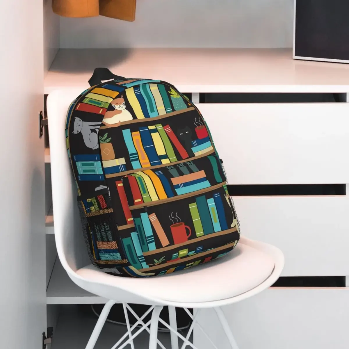 Sac à dos de dessin animé de grande capacité pour les amoureux des livres, les étudiants, les bibliothèques, les étudiants, les adolescents, les étudiants, les ordinateurs portables