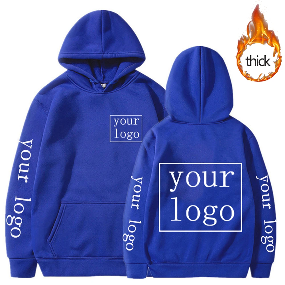 Your Own Design Brand Logo/Picture Custom Men Women DIY Hoodies Sweatshirt Casual Thickened Hoody 11 Color Fashion New Plus Size