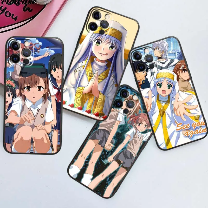 

A Certain Magical Index Phone Case For Apple iPhone 16 16E 15 14 13 12 11 XS X Pro Max Plus Black Soft Silicone Cover
