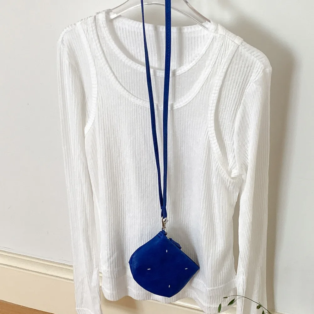 

Fashion PU Leather Hanging Neck Coin Purse Silver Purse Lanyard Wallet Korean Style Cute Earphone Bag Girls/Female