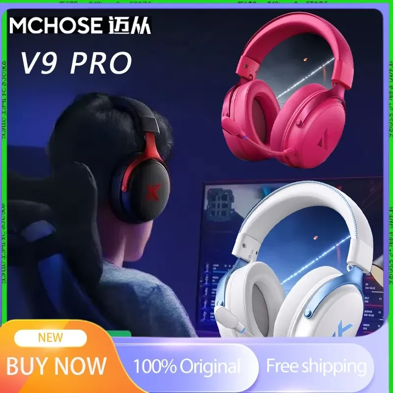 

Original MCHOSE V9 pro Wireless Headphones 3-Mode Noise Reduction Mic Customizable Head-mounted Earphones for Music Gaming PC