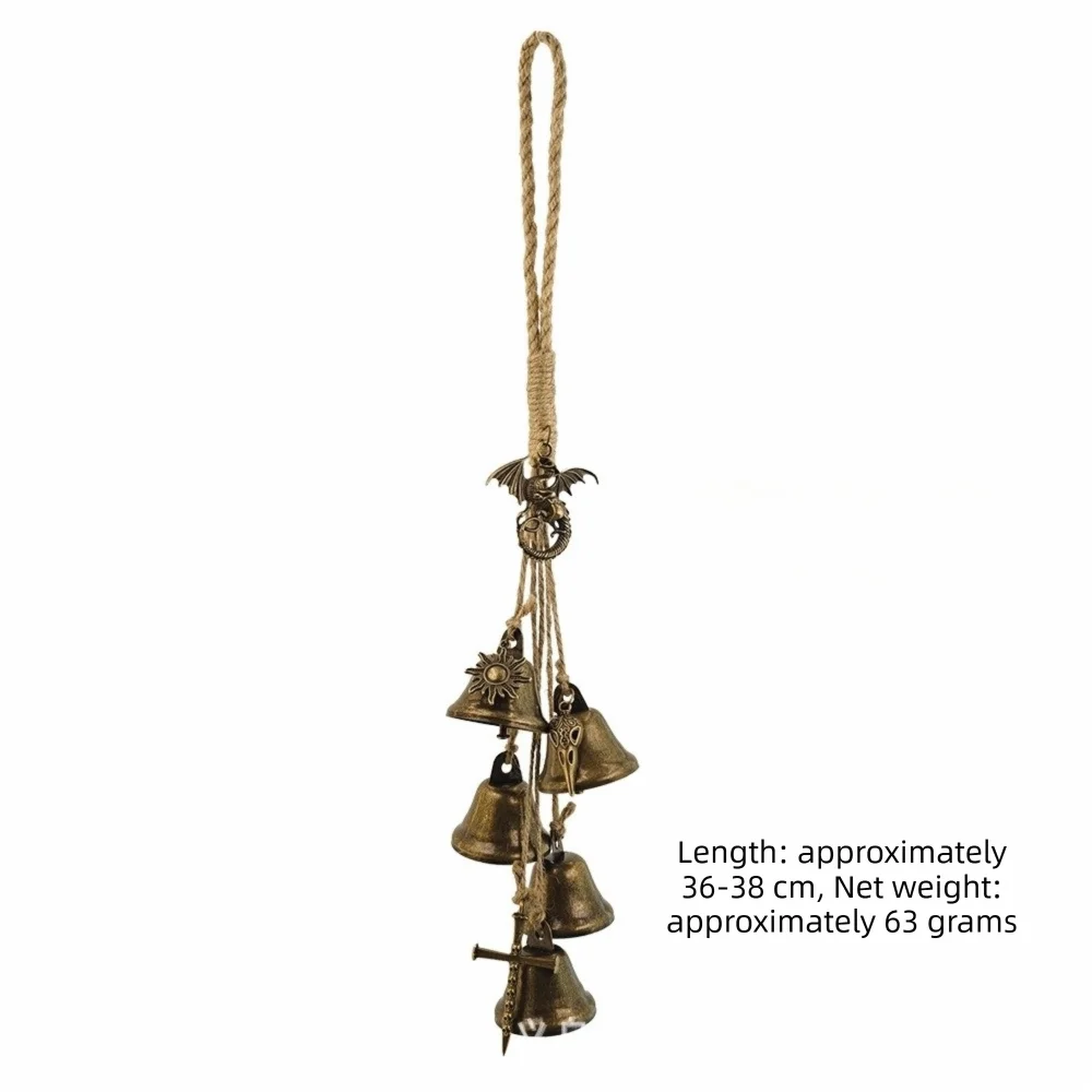 Witchy Decor Vintage Witch Bells Handmade Retro Metal Bell Pendant Soft Chime Melodic Chime Bell Pendant Window Hanging