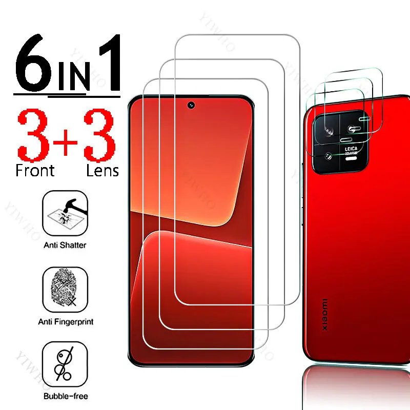 6in1 Full Cover Glass for Xiaomi 13 Fingerprint Unlock for Xiaomi13 2211133C 6.36