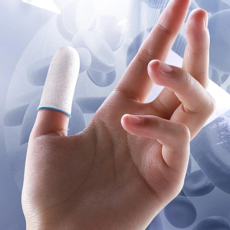 090F 2PCS 통기성 게임 핑거 슬리브 게임 장갑 안티 스웨트 엄지 손가락 침대 손가락 모바일 게임을위한 커버