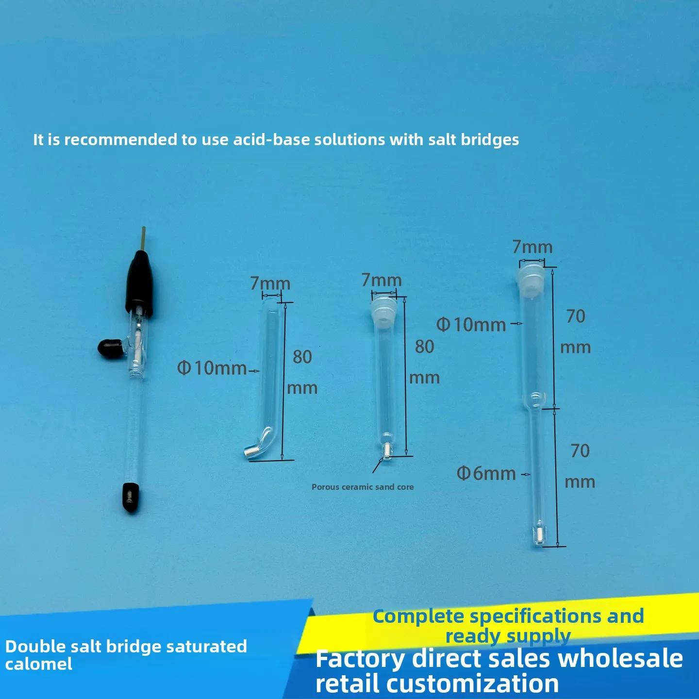 Double Salt Bridge Saturated Reference Electrode 217 for Scientific And Educational Use