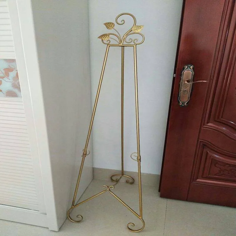 Wrought iron oil easel, floor display stand, advertising stand, living room picture, shelf up and down adjustment brackets