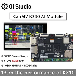 01Studio CanMV K230 AI Placa de Desenvolvimento Demo Incorporado Módulo de Câmera K210 Kendryte Inteligência de Reconhecimento Visual