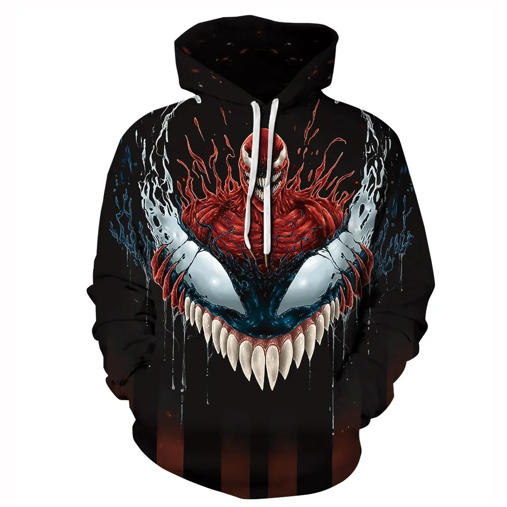 Venom Boys Hoodie Marvel Men\'s Hoodie 3D Printing Oversized Pullover MINISO Men\'s Hoodie Fashion New Men\'s Clothing