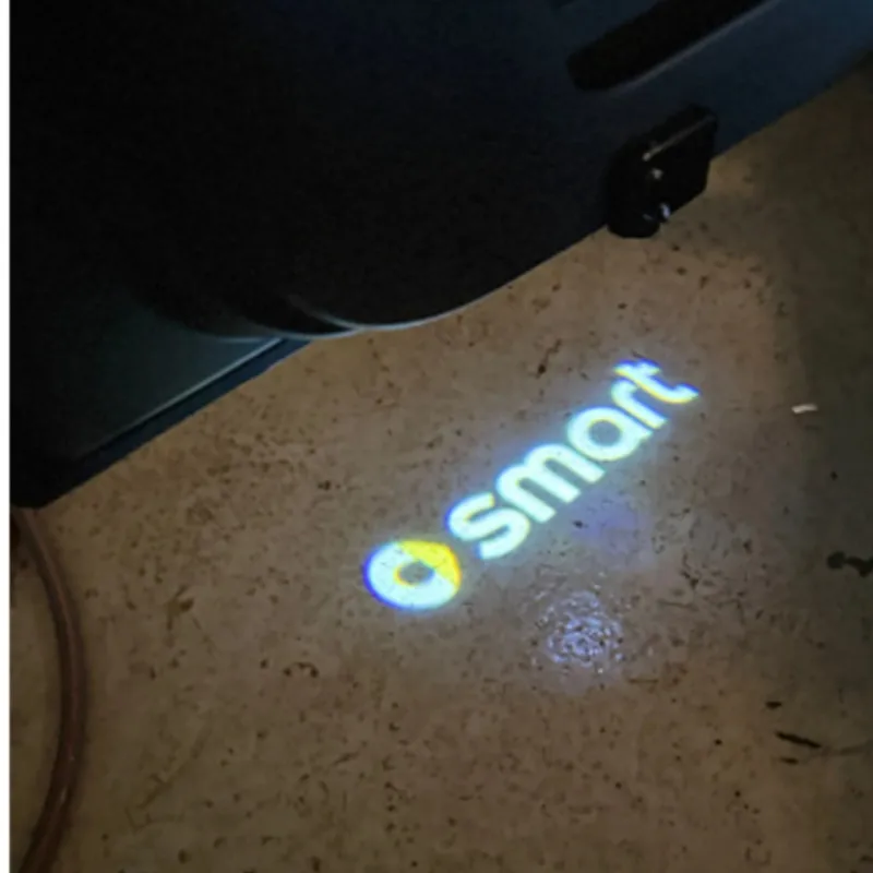 2PCS Car Door Emblem Projector Lights Wireless Welcome Lamp Accessories For smart Fortwo Forfour 453 451 450