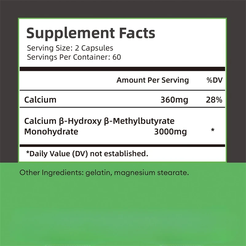 HMB Supplement - Promotes Muscle Growth and Repair, Improves Endurance, and Energy Management