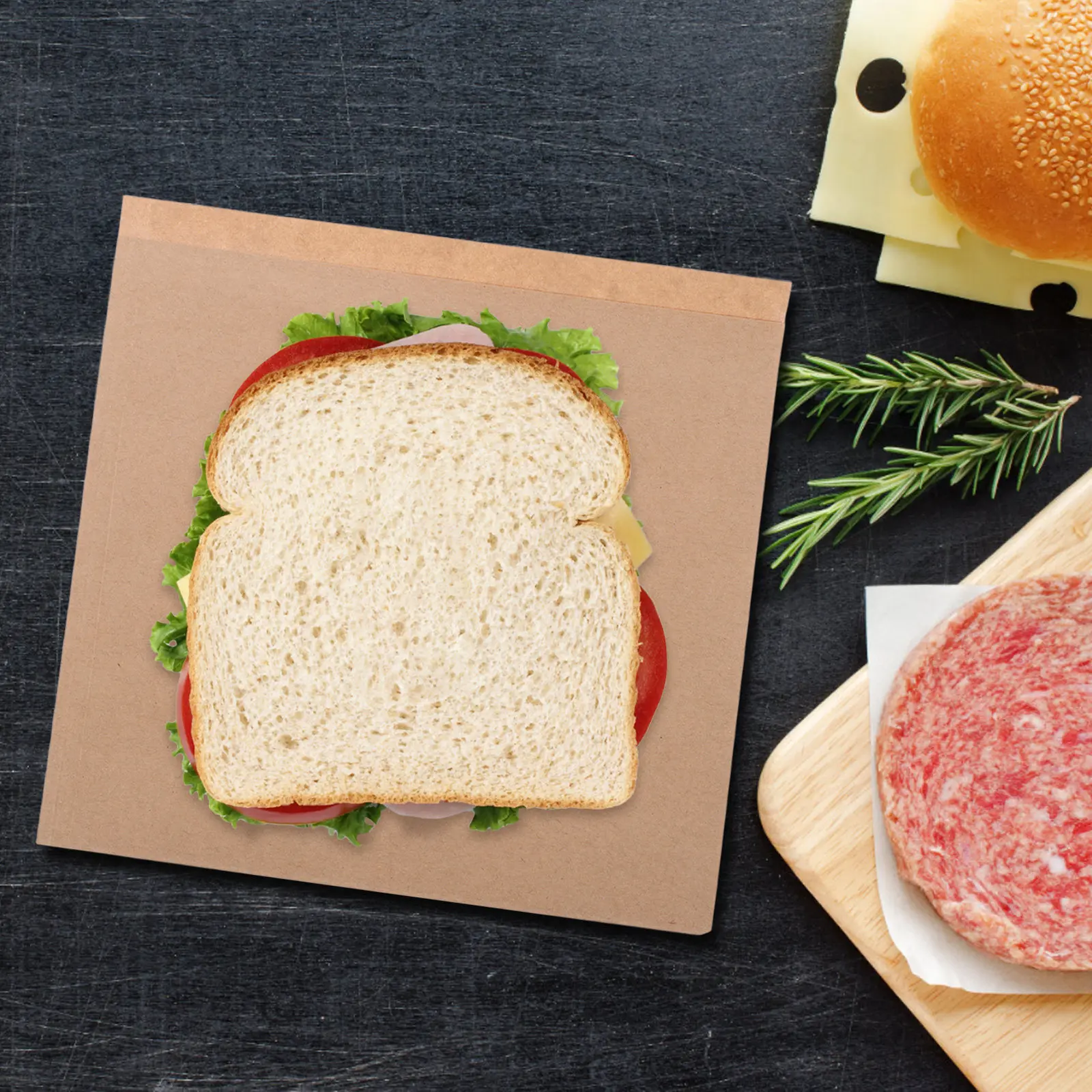300 Bolsas de Papel Antigrasa para Sándwiches, Doble Apertura, 7x7, Aptas para Alimentos, Envoltorios para Bocadillos, Galletas, Pastelería, Almuerzo