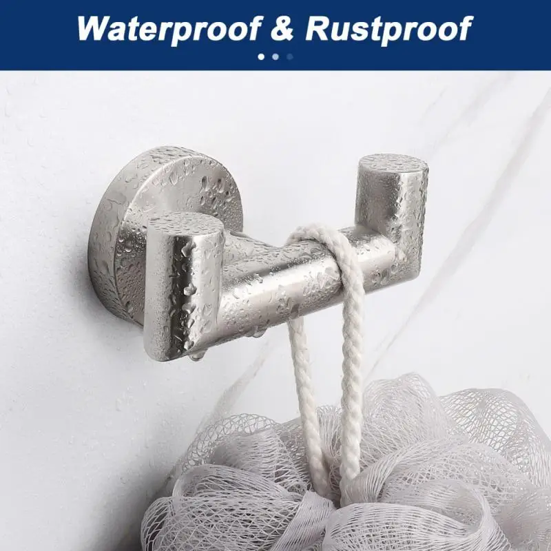 Multifunctionele Haken Dubbele Handdoek Badhanddoek Rack Ronde Badkamer Wc Keuken 304 Rvs Jas Opslag Houder Organizer
