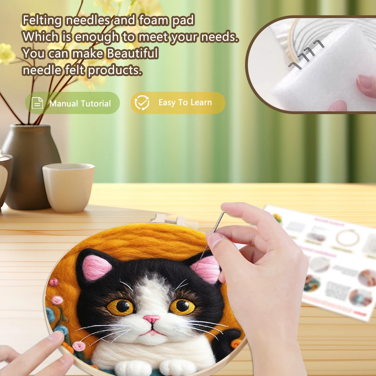 RUOPOTY Kit Kerajinan Felt Luk - Embroidery For Beginners ulasan dan harga