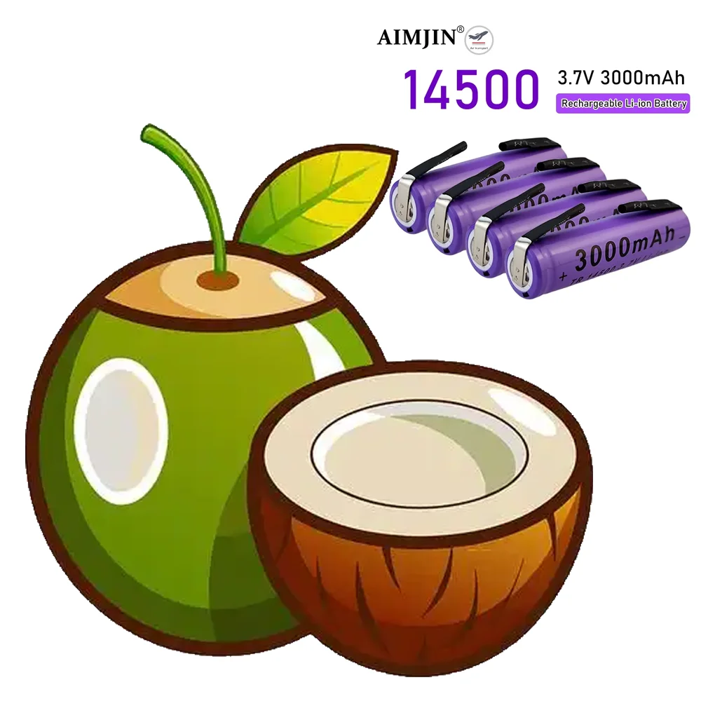 AA Size Rechargeable Lithium-Ion Battery 3.7V 3000mAh High Capacity for Radios Microphones Electric Toys 14500 Battery