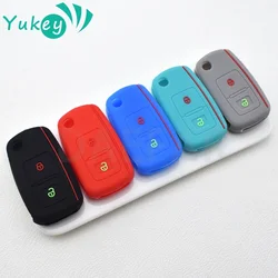For VW T5 Polo Passat Volkswagen Golf 4 5 6 Caravelle Skoda Fabia Octavia Ligier JS Seat Toledo Silicone Car Key Case Key Cover
