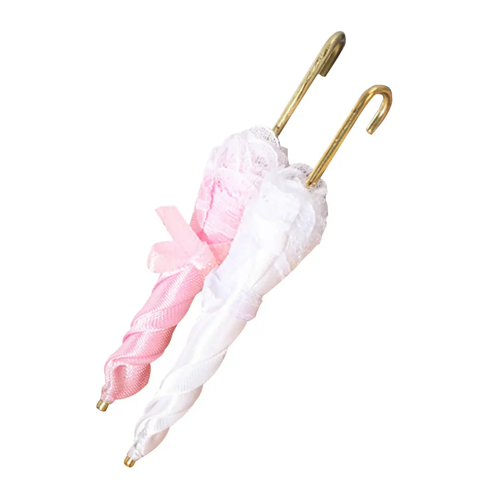 

2 Pcs Mini Umbrella Minis Umbrellas for Kids Small Toy Simulated Decorative Tiny House Ornament Model