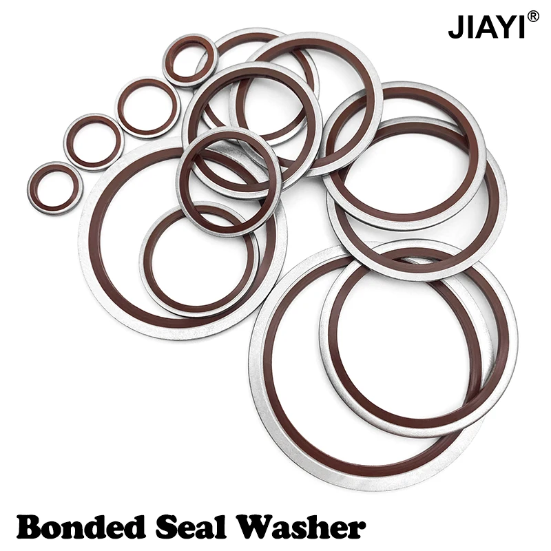 FKM NBR Composite Bonded Washer High Pressure Resist Leakproof Plug Gasket Car Truck Boat Engine Sealing Ring Assortment M5-M60