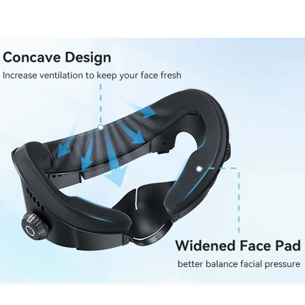 Pokrowiec na maskę na twarz AMVR FC4A ze skóry PU do Meta Oculus Quest 3, wielootworowa nakładka na twarz z jedwabiu lodowego do paska na głowę Halo — zdjęcie produktu 4