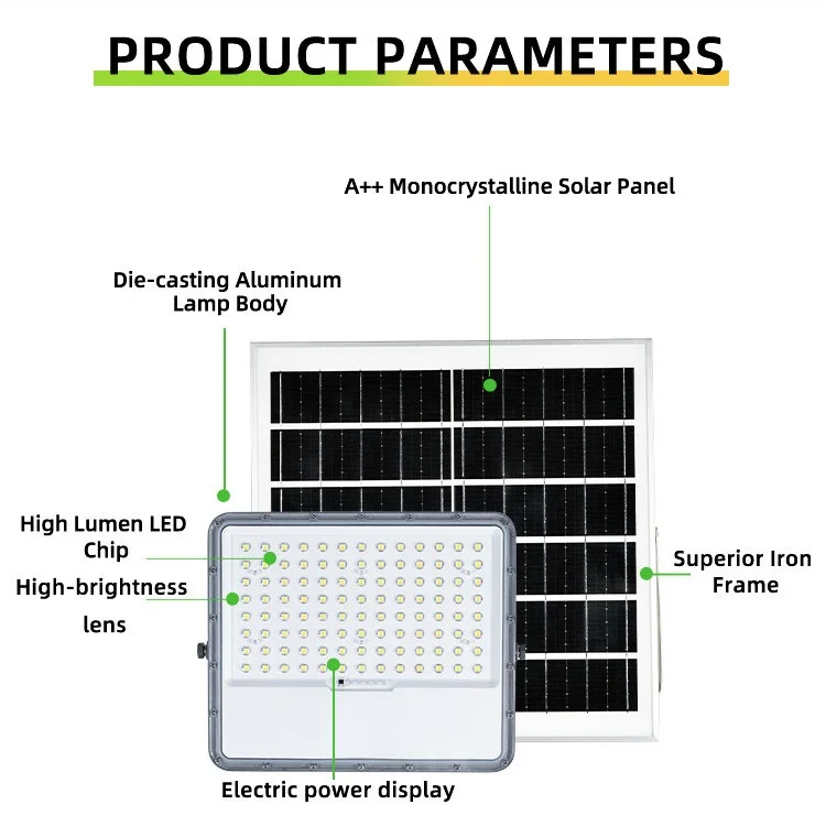 Solar Outdoor Waterproof Reflector Flood Light with Remote Control Emitting Diode