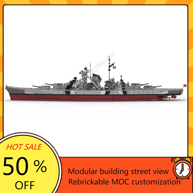 7164 個 MOC ビスマルク SuperBattleship 航海船モジュラー軍事カスタムパズル DIY 組み立てる技術子供の誕生日ギフト