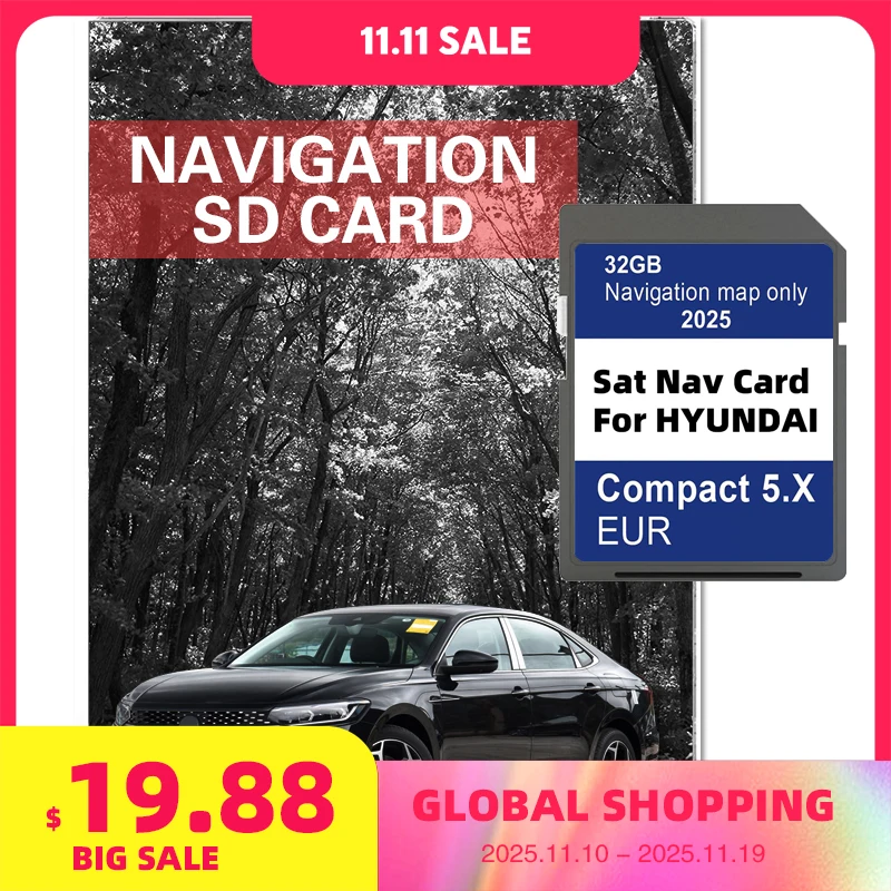 

32GB SD Card Maps Europe Turkey for Hyundai Compact 5.X i10/i20/i30/i40/Kona/Santa/Tucson Car Sat Nav Navigation GEN5 GPS 2025