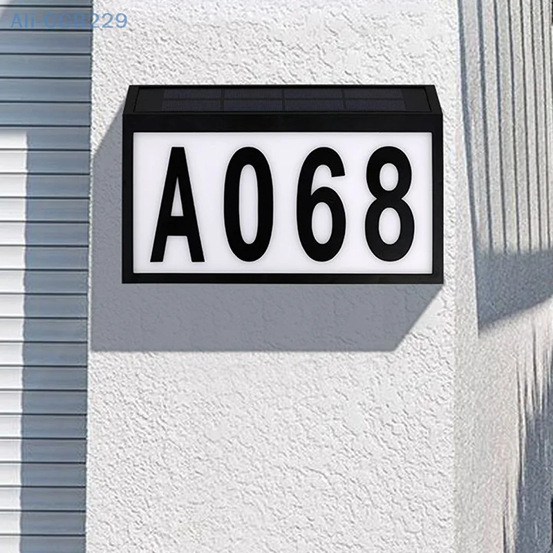 Solar Address Sign Lighted Address Plaque Outdoor Waterproof Illuminated Address Numbers House Numbers For Outside