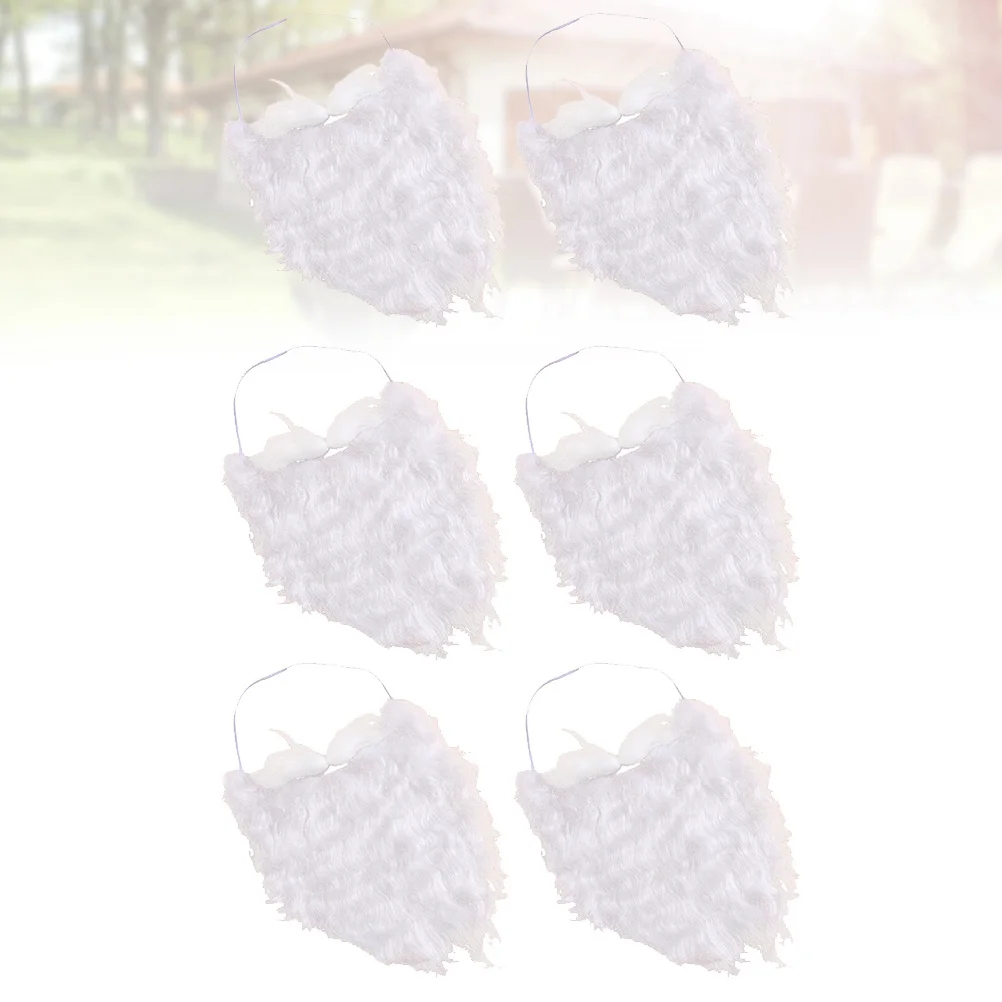 

6Pcs Santa Mustaches Cotton Fake Beard Face Props Party Supplies for Christmas Festival Role Playing Santa Mustaches