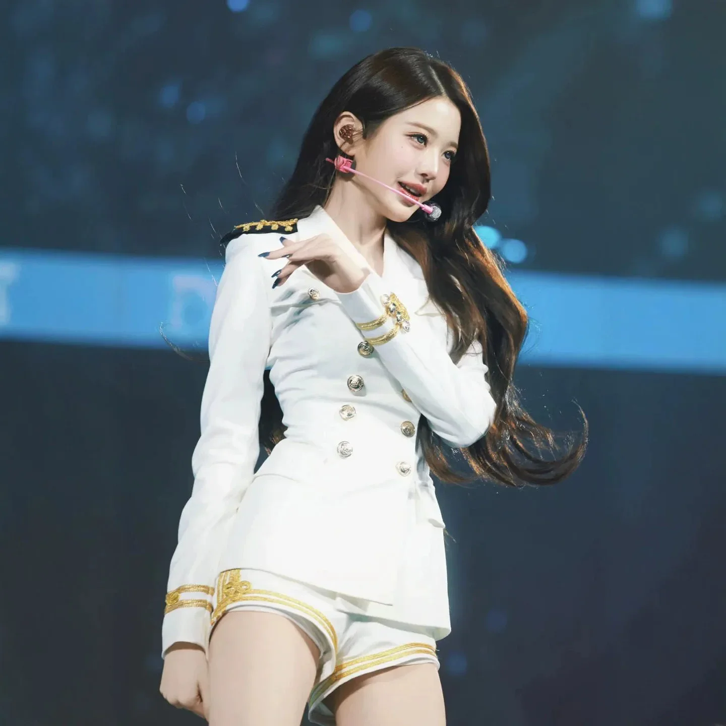 IVE Jang Wonyoung Cosplay Costume 장원영 White Sailor Navy Uniform Kpop Girls Group IVE Stage Performance Women Girls Cos Costumes - view 4