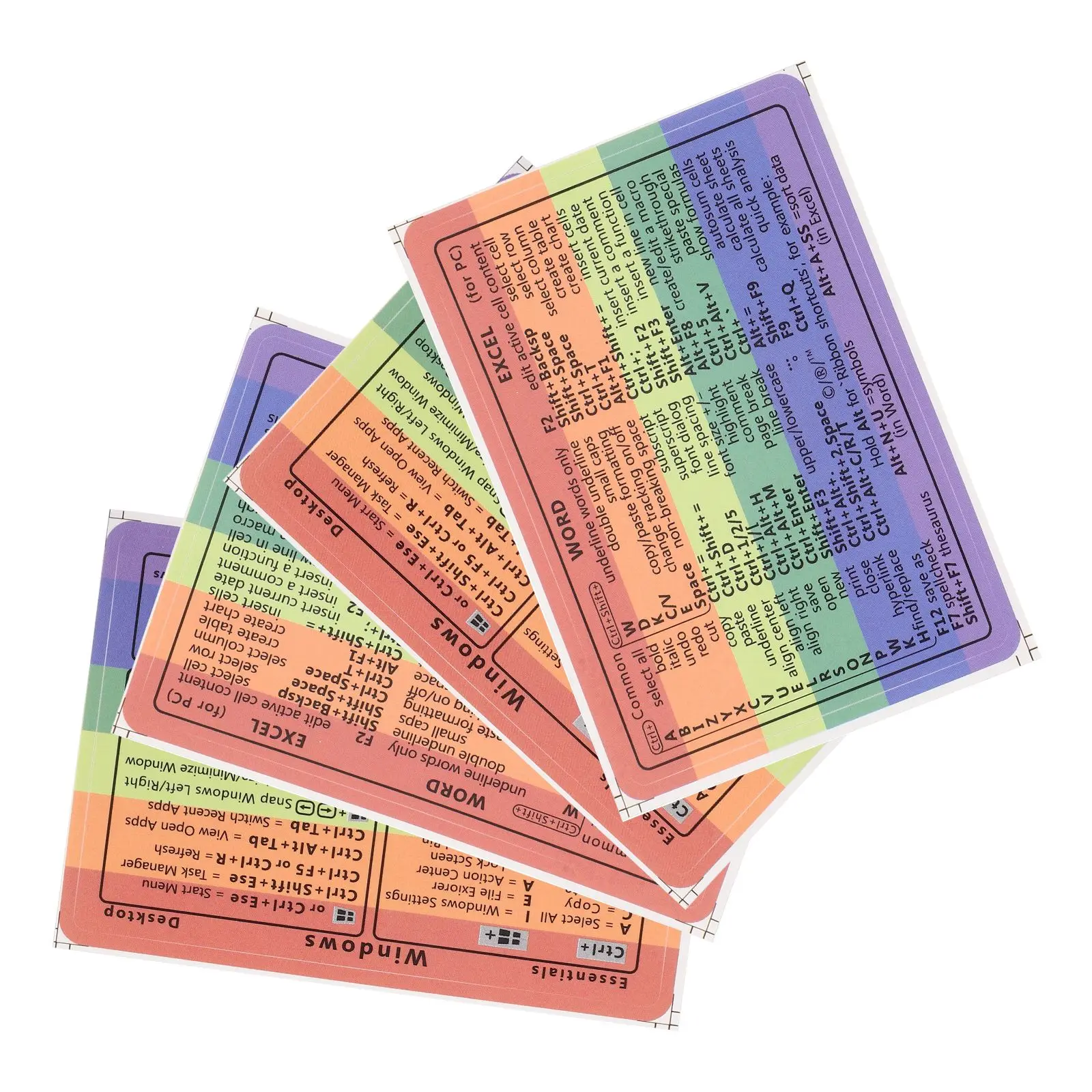 

4 Sheets Laminated Key Stickers Miss Reference Keyboard Paper Vinyl Replaceable Laptop